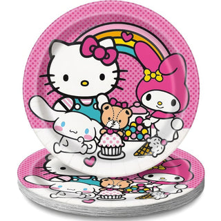 Unique Dishware Plate, 9", Pink & White