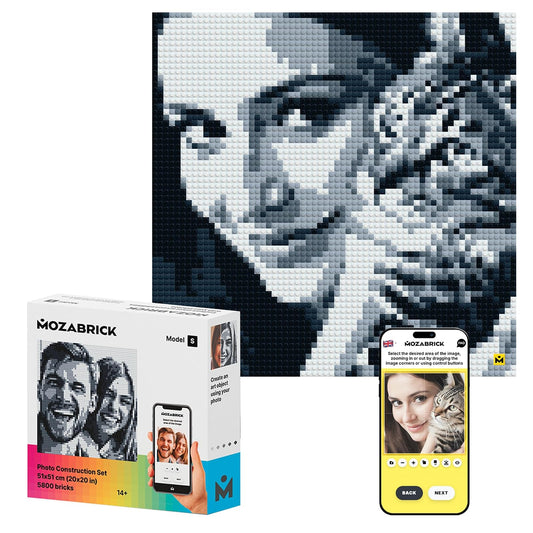 Ukidz MOZABRICK Photo Construction Set Model S - Transform Any Picture into a Mosaic Wall Art Using Our Constructor and Web App. Infinite Pixel Art Possibilities Using Your Photos!