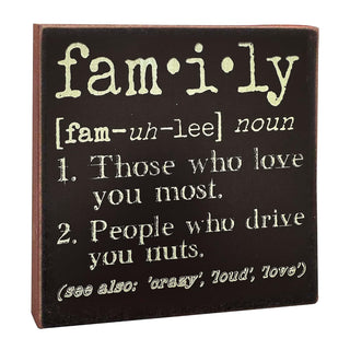 CWI Hearthside Collection The Definition of Family - Decorative Wood Sign 6-in x 6-in