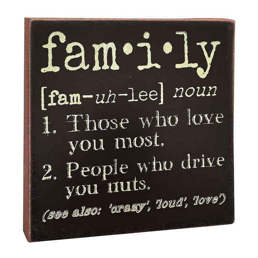 CWI Hearthside Collection The Definition of Family - Decorative Wood Sign 6-in x 6-in
