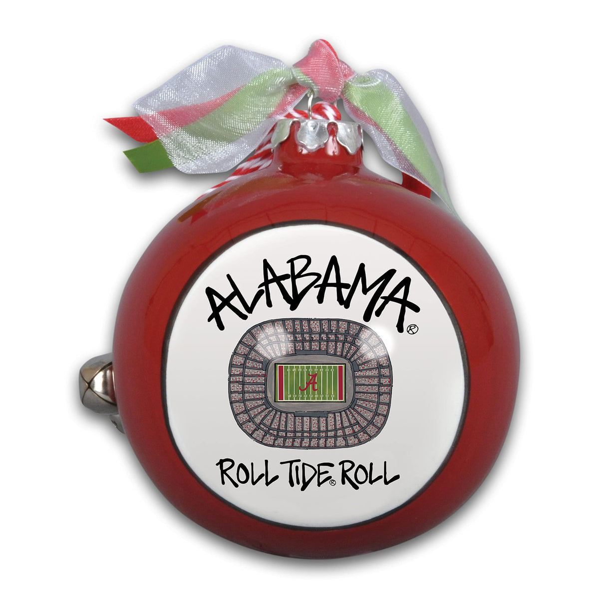 Magnolia Lane Hanging Ornament, 3.5-inch, Crimson, White