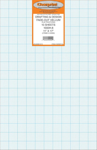 Clearprint Art Media Paper, 11 x 17 Inches/10 sheets, Translucent White,Blue