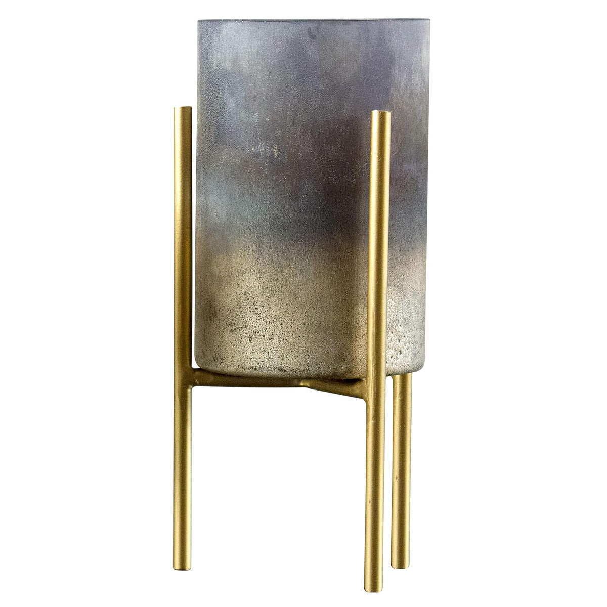 Karma Candle Holder, 6" length x 4" width, Silver