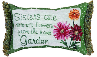 Manual Sisters are Different Flowers Pillow 11 X 8-Inch