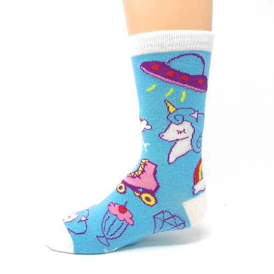 Oooh Yeah Socks Youth Kids Crazy Funny Novertly Crew Socks Cute Unicom