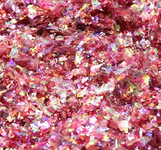 Meyer Imports Red-Iridescent Ice Flakes- Iridescent Ice Glitter Flakes for Nail Art - Lightweight Holographic Polyester - 311-4338 - 1/2 oz (14 Grams)