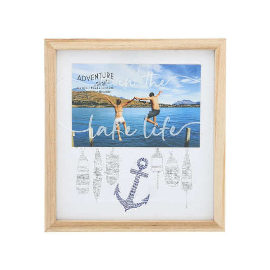 Pavilion Gift Company Picture Frame, 7.8"L x 7.5"W, brown