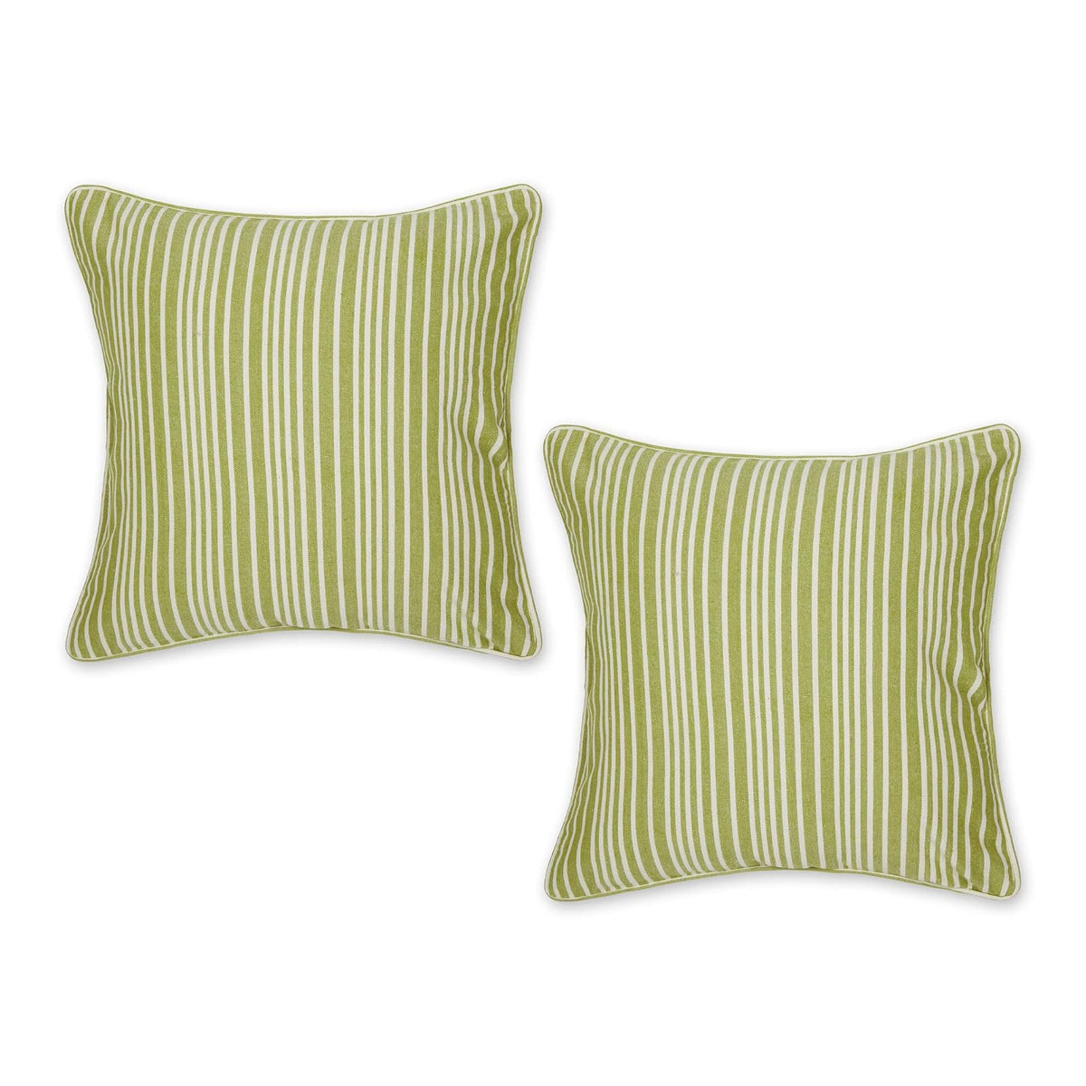 DII Decorative Pillow Cover, 18" x 18" (Pack of 2), Chambray Stripe, Avocado