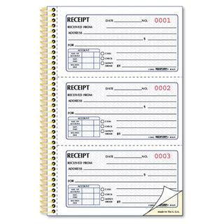 Rediform Gold Standard Money Receipt Book, 2.75" x 5", 225 Numbered Duplicates (8L829)