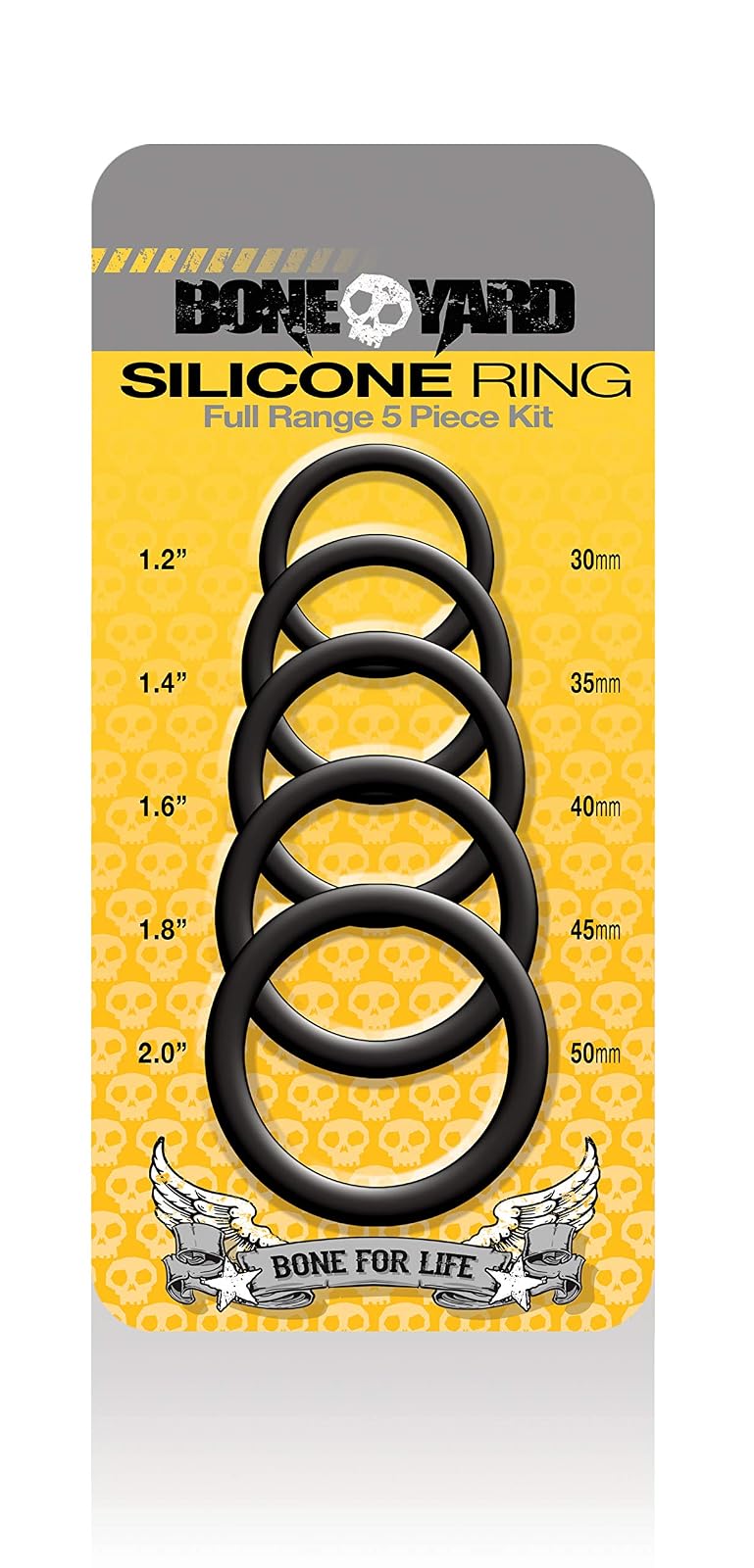 C1R RASCAL Boneyard Silicone Ring 5 Piece Kit, Black, 0.2 Pound