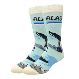 Oooh Yeah Socks Mens Novelty Funny Crew Socks, Alaska