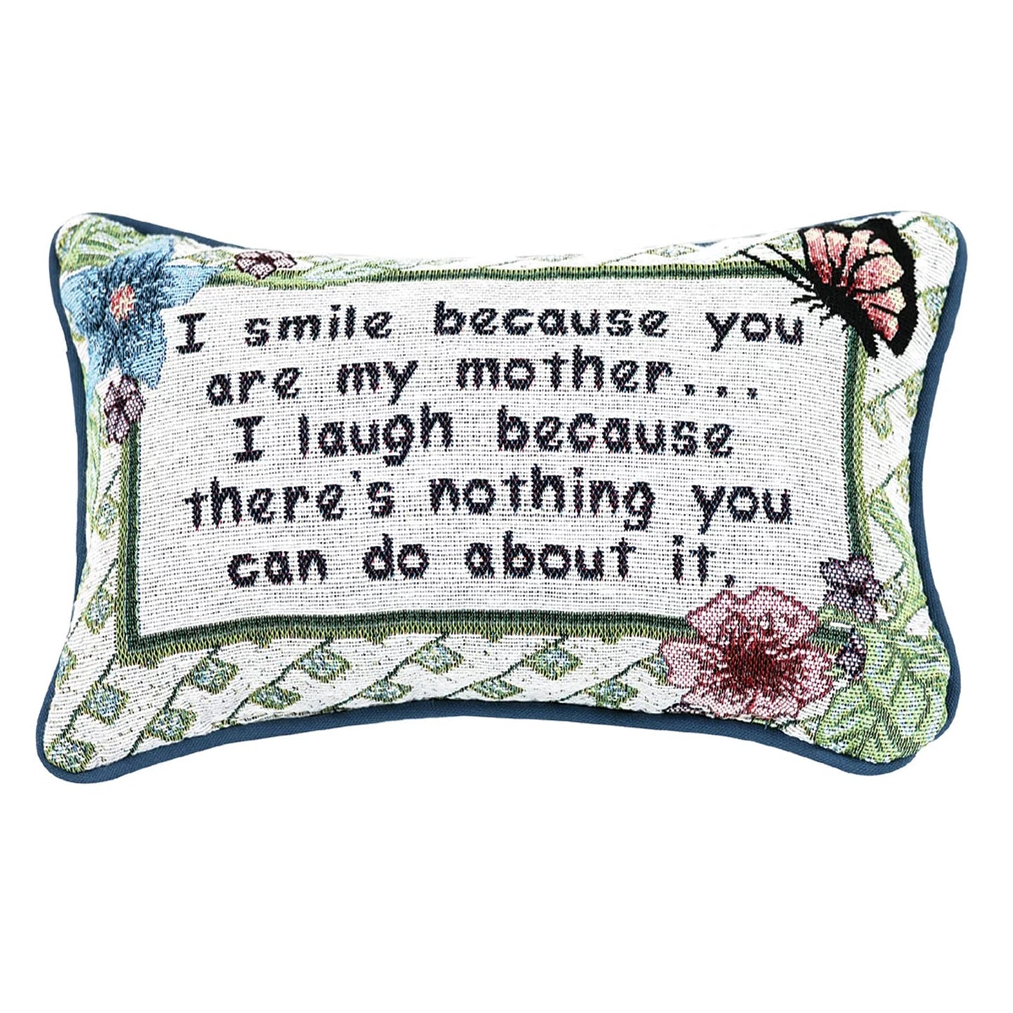 Manual 12.5 x 8.5-Inch Decorative Throw Pillow I Smile I Laugh/Mother