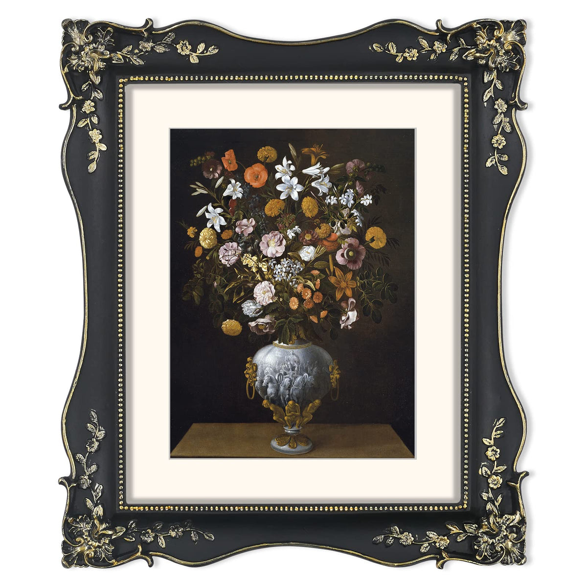 SIMON'S SHOP Picture Frame, 8x10, Black - Ornate Floral