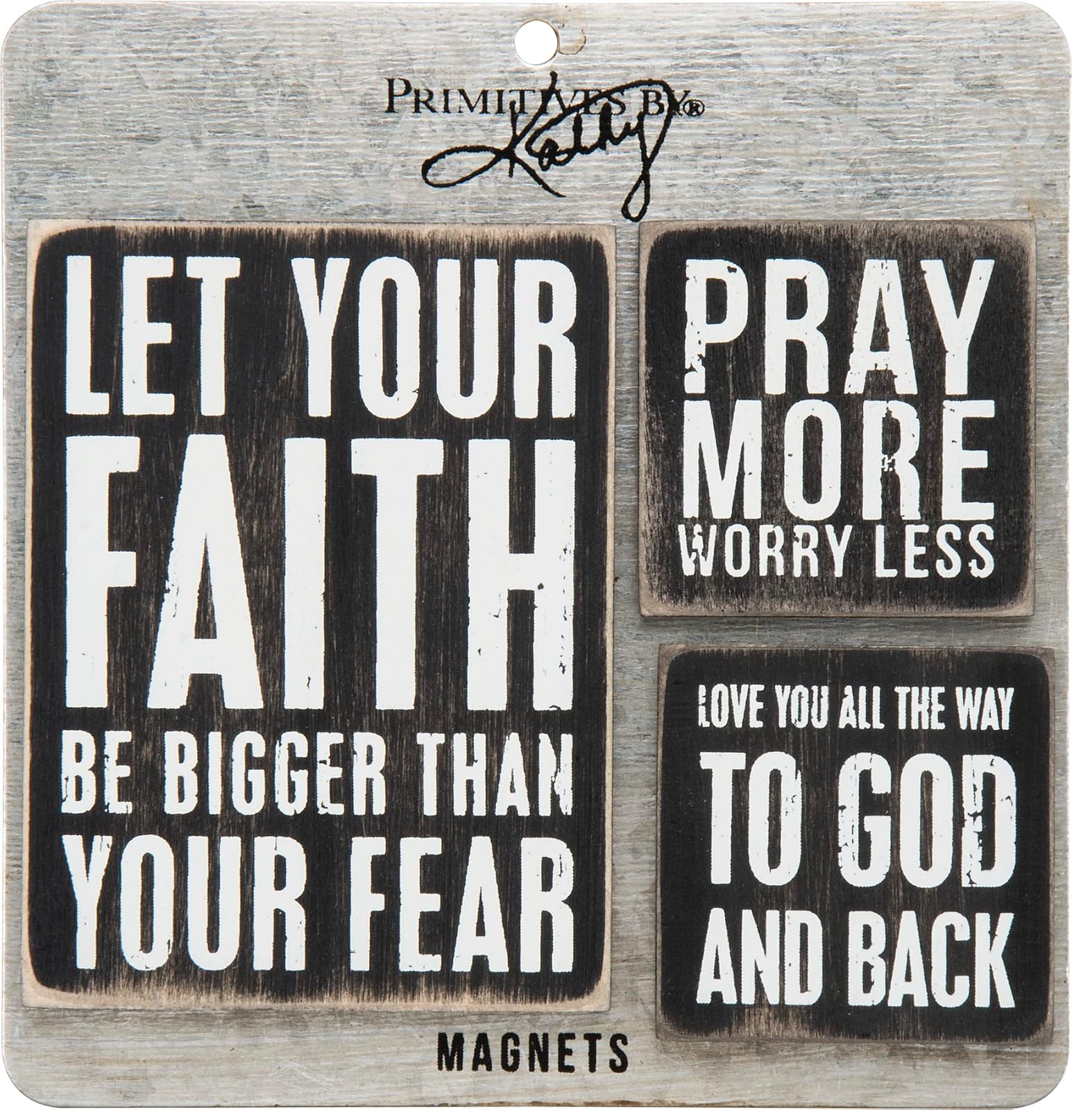 Faith Bigger Than Fear Magnet Gift Set by Primitives By Kathy