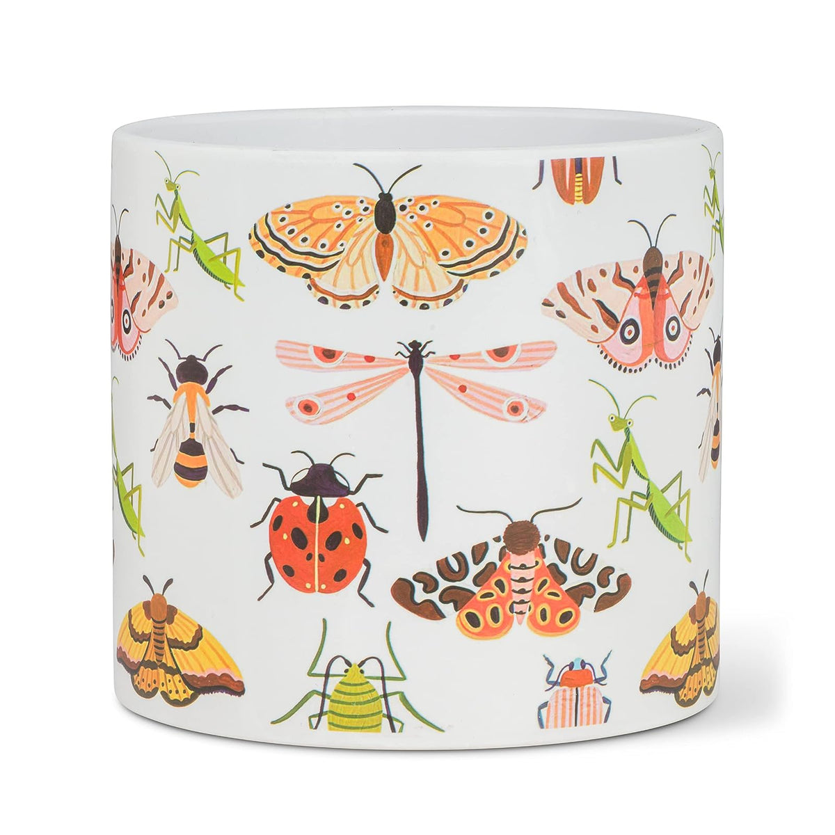 Abbott Collection Planter, Large (6.5"D), White/Multi