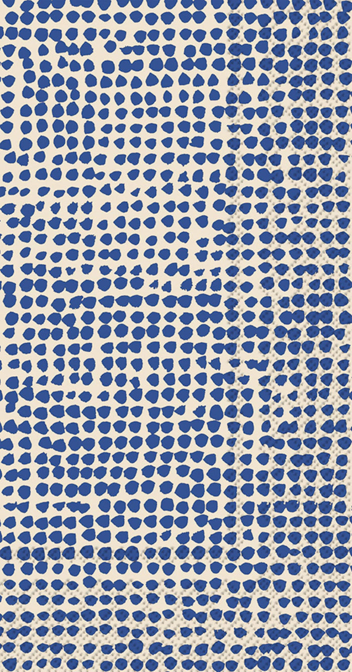 IHR Ideal Home Range Dinner Napkins Marimekko Disposable 3-Ply Paper Hand Towels, 8.5" x 4.5", Orkanen (Linen &amp; Blue), 16-Count