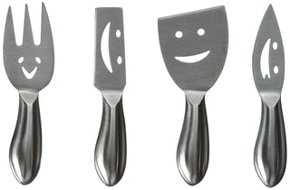 Prodyne Stainless Steel Cheese Knives Happy Faces Set of 4