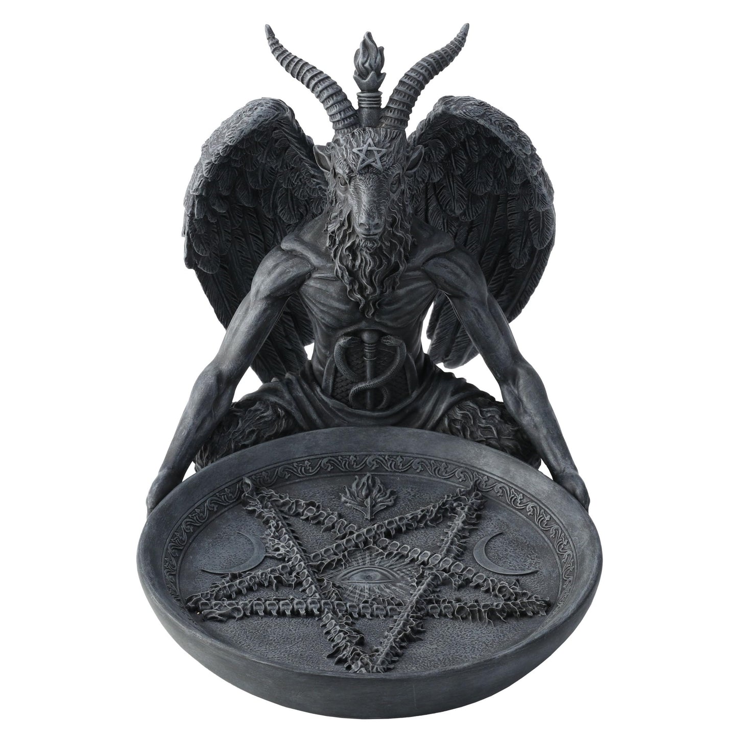 Veronese Design 5 3/4 Inch Baphomet Altar Offering Dish Stone Finish Resin Figurine