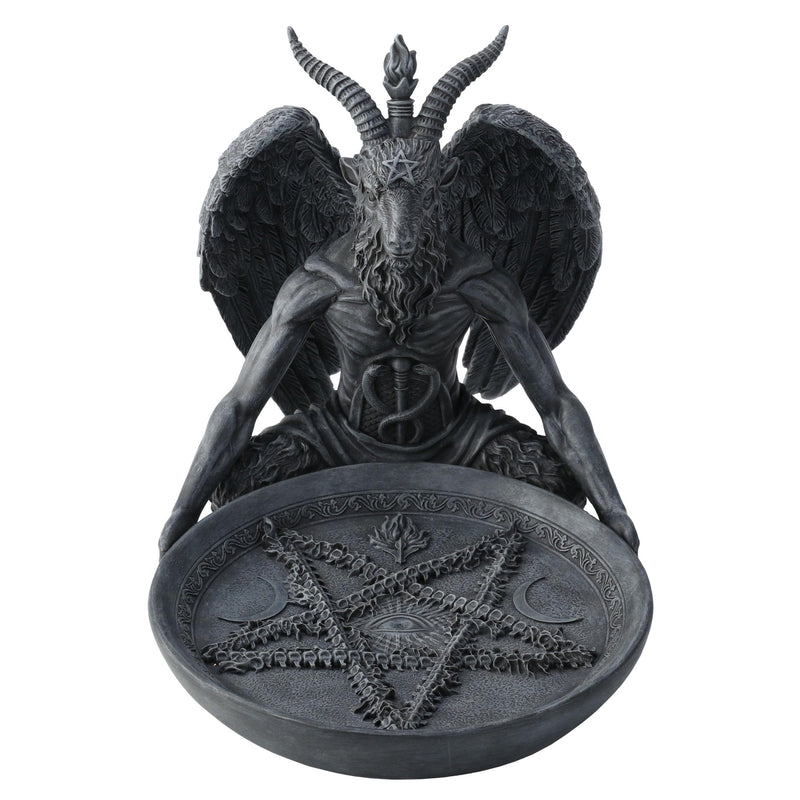 Veronese Design 5 3/4 Inch Baphomet Altar Offering Dish Stone Finish Resin Figurine