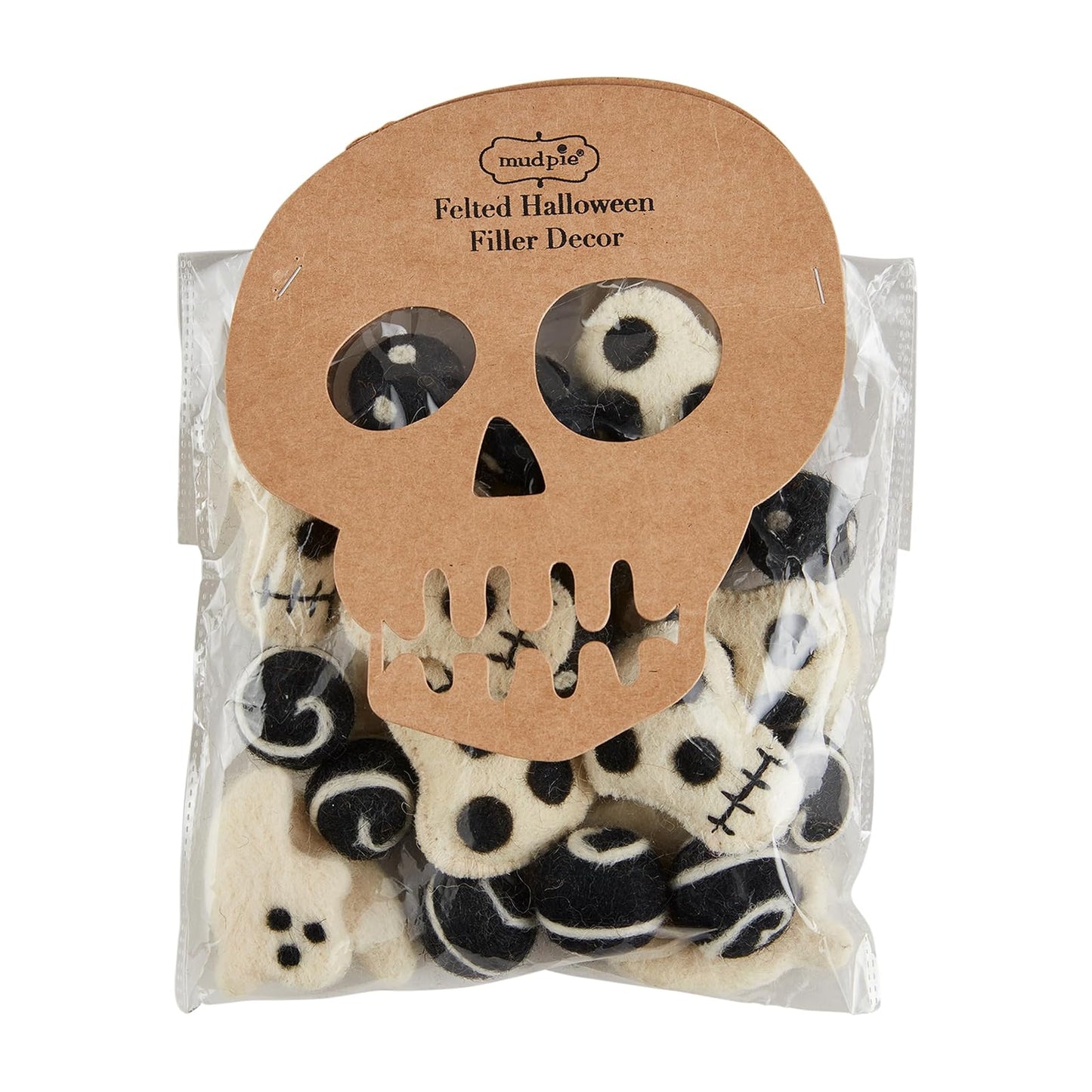 Mud Pie Felted Halloween Fill, Skull