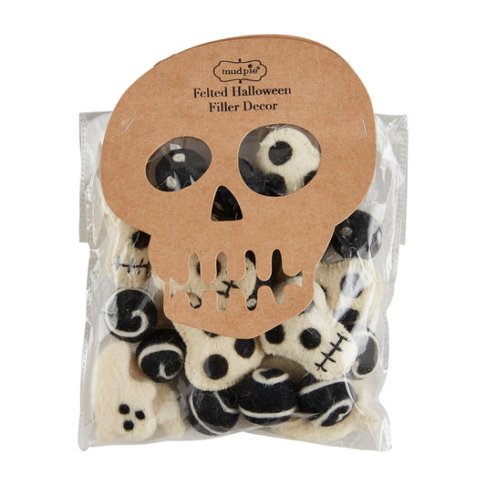Mud Pie Felted Halloween Fill, Skull
