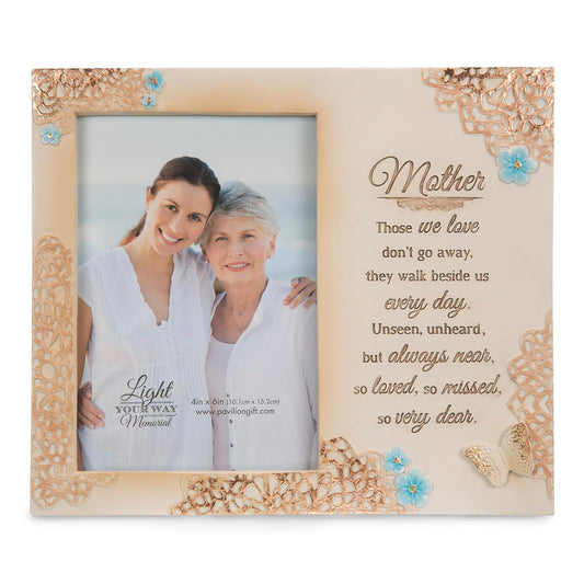 Pavilion Gift Company Mother Memorial 4x6 Inch Picture Frame, Beige