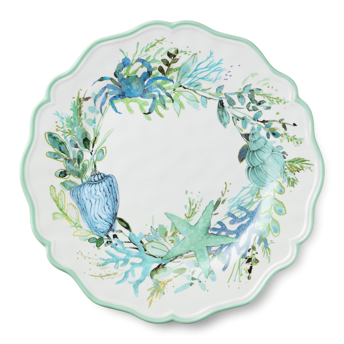 Certified International Dishware Plate, Large, Aqua, Seafoam, Navy, Sage