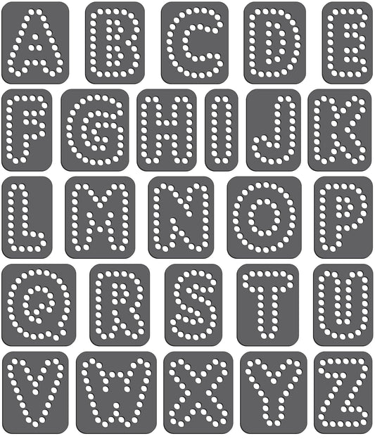 Rhinestone Genie Font-Rounded 1.5" Magnetic Rhinestone Template, Black