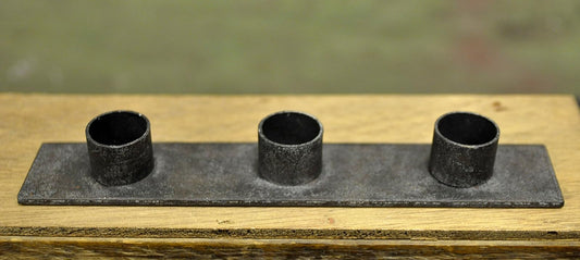 CWI Triple Taper Candle Holder in Distressed Black Iron 8" x 1.5"