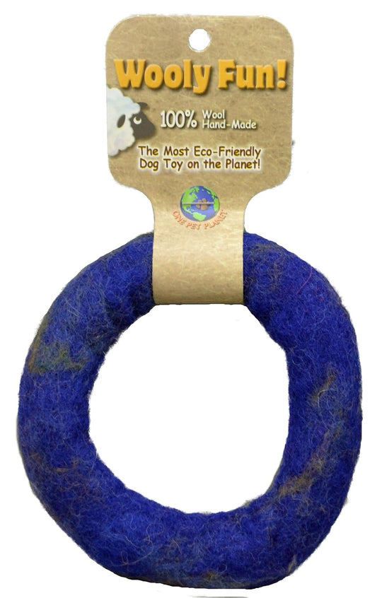 One Pet Planet Wool Dog Toy, 5-Inch, Blue