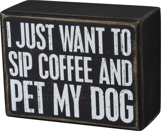 Primitives by Kathy Box Sign, 4x3 inches, Black, White