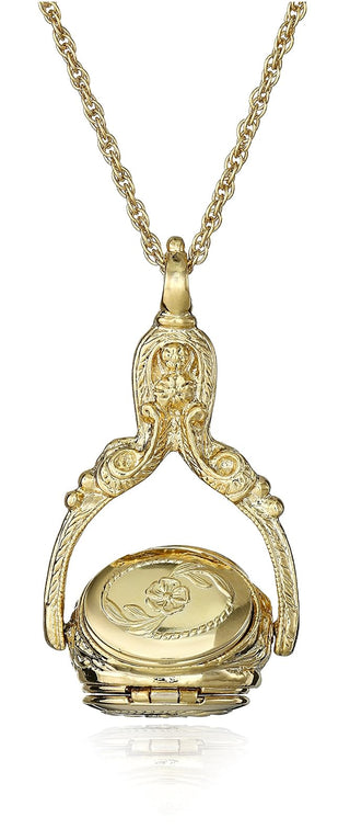 1928 Jewelry 3 Sided Spinner Locket Necklace 30 Inches