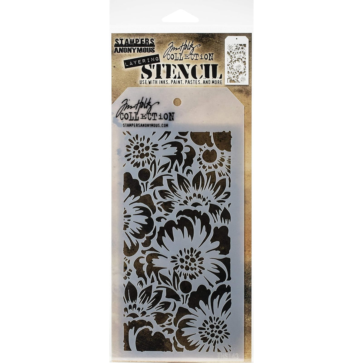 Stampers Anonymous Template Stencil, 5 inches x 12 inches, Bouquet -Layered