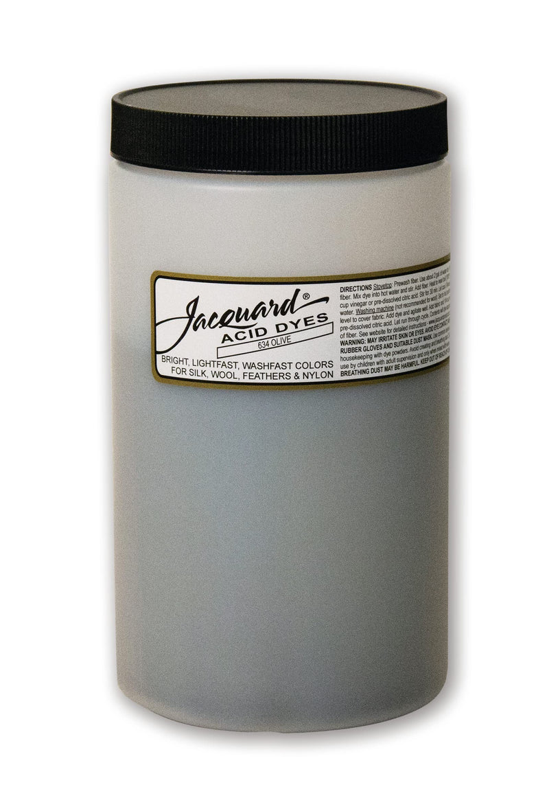 Jacquard Acid Dye - Olive - 1 Lb Net Wt - Acid Dye for Wool - Silk - Feathers - and Nylons - Brilliant Colorfast and Highly Concentrated