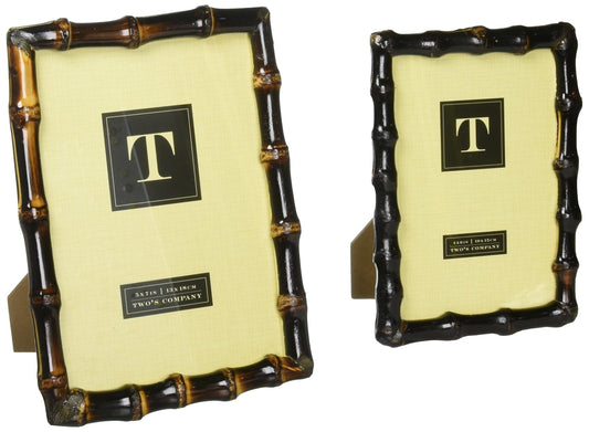 Two's Company 8412 Set of 2 Bamboo Photo Frames Includes 4x6 & 5x7