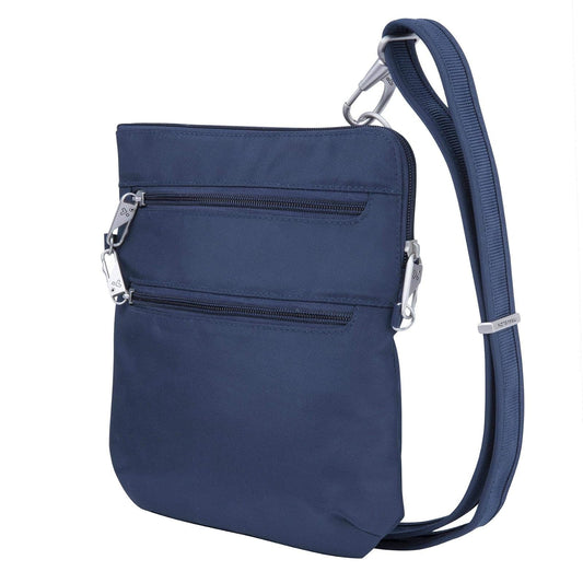 Travelon Anti-Theft Classic Slim Dbl Zip Crossbody Bag, Midnight