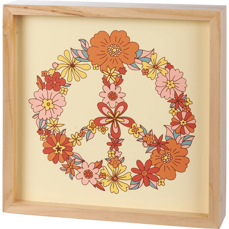 Inset Box Sign - Floral Peace