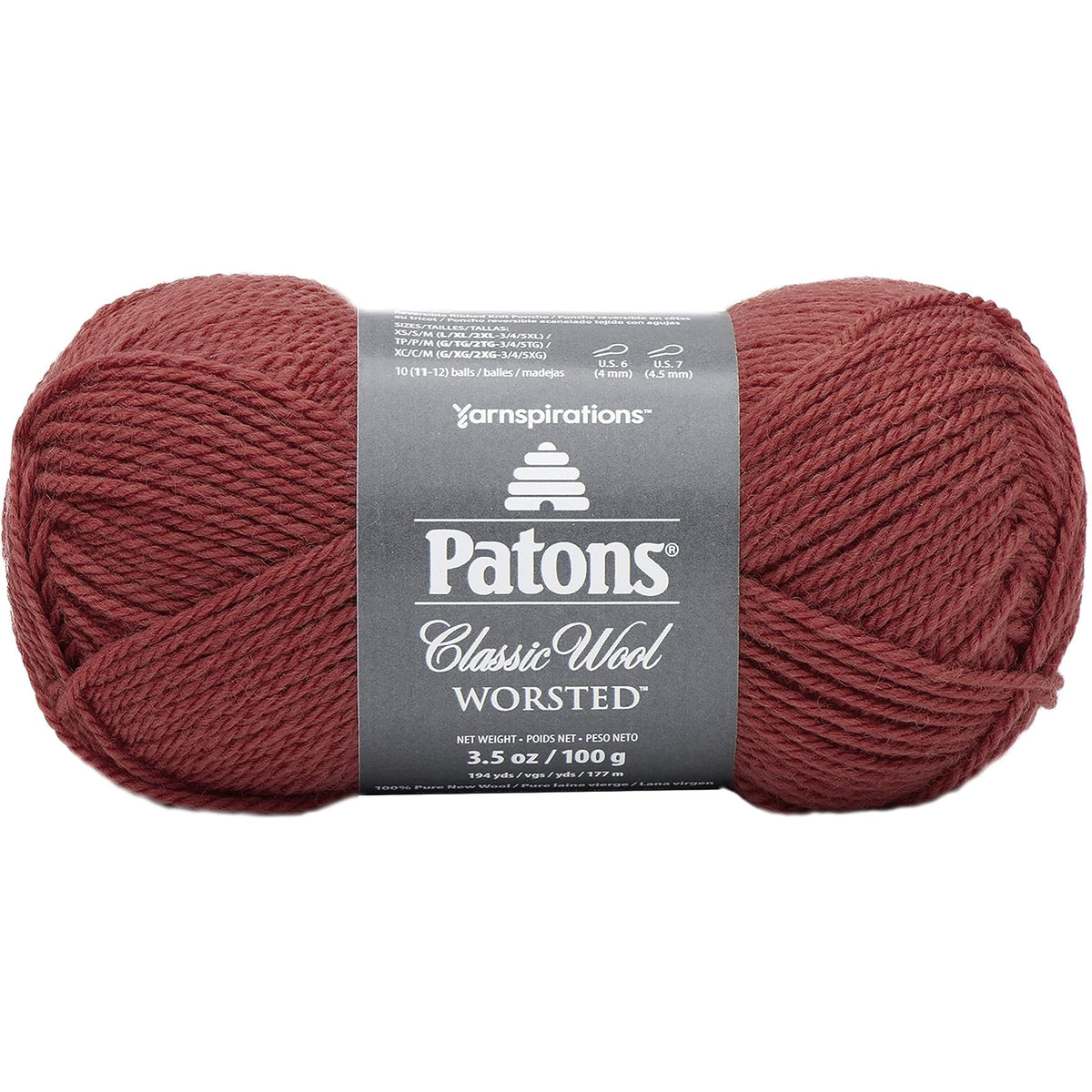 Patons Yarn, 10.6 oz, 582 yds, Scarlet
