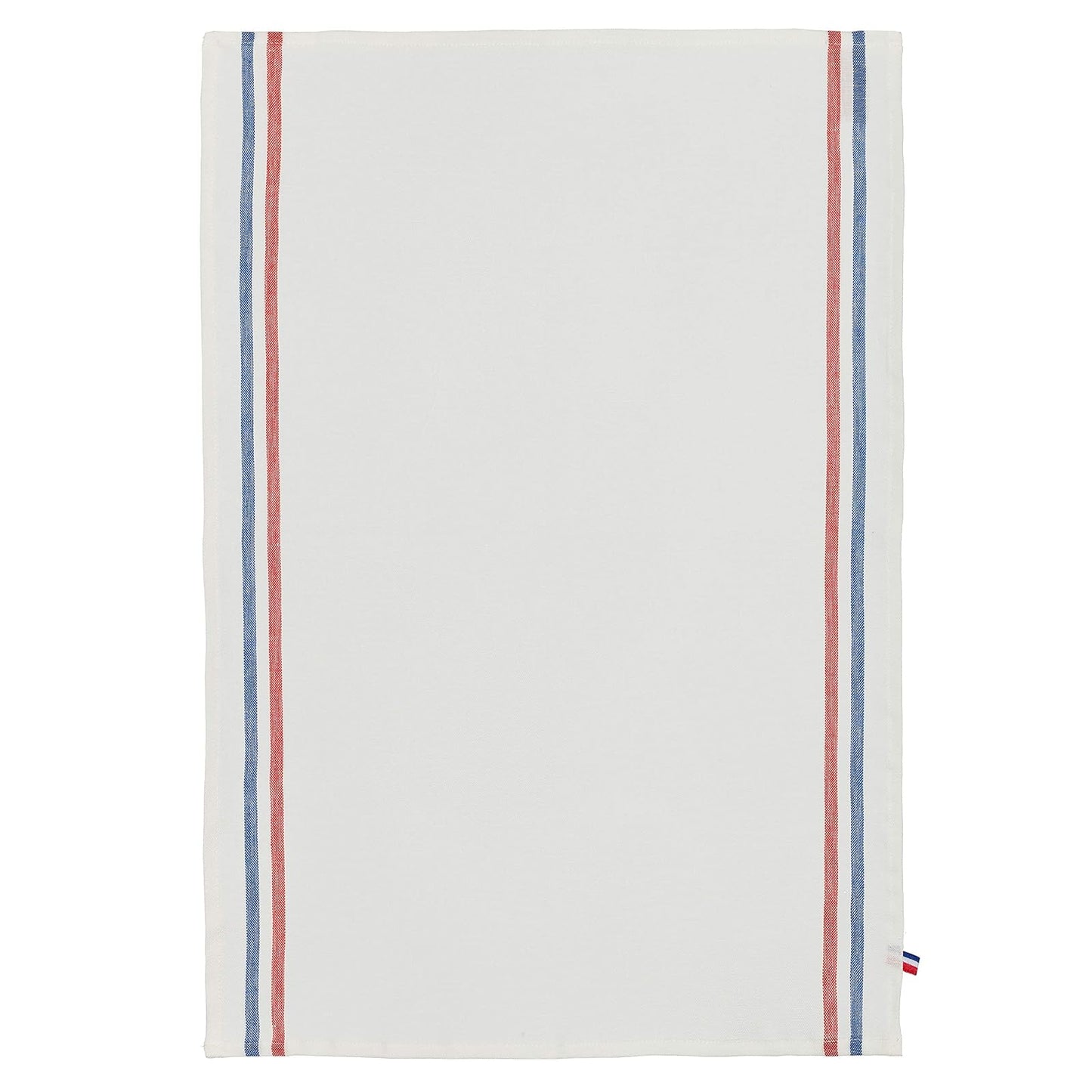 Coucke French 100% Linen Towel, Tricolore, 17 by 26 Inches, Linen, Red and Blue