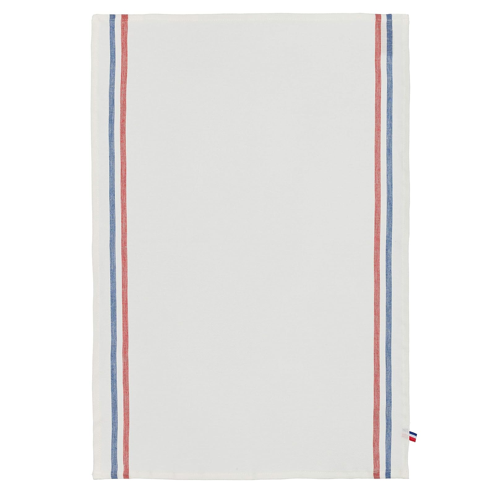 Coucke French 100% Linen Towel, Tricolore, 17 by 26 Inches, Linen, Red and Blue