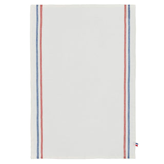 Coucke French 100% Linen Towel, Tricolore, 17 by 26 Inches, Linen, Red and Blue