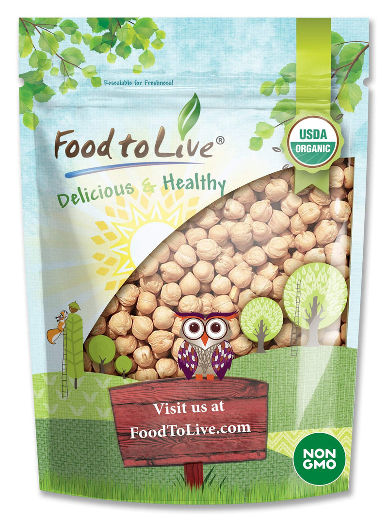 Organic Garbanzo Beans / Dried Chickpeas by by Food to Live (Non-GMO, Kosher, Raw, Bulk) — 3 Pounds