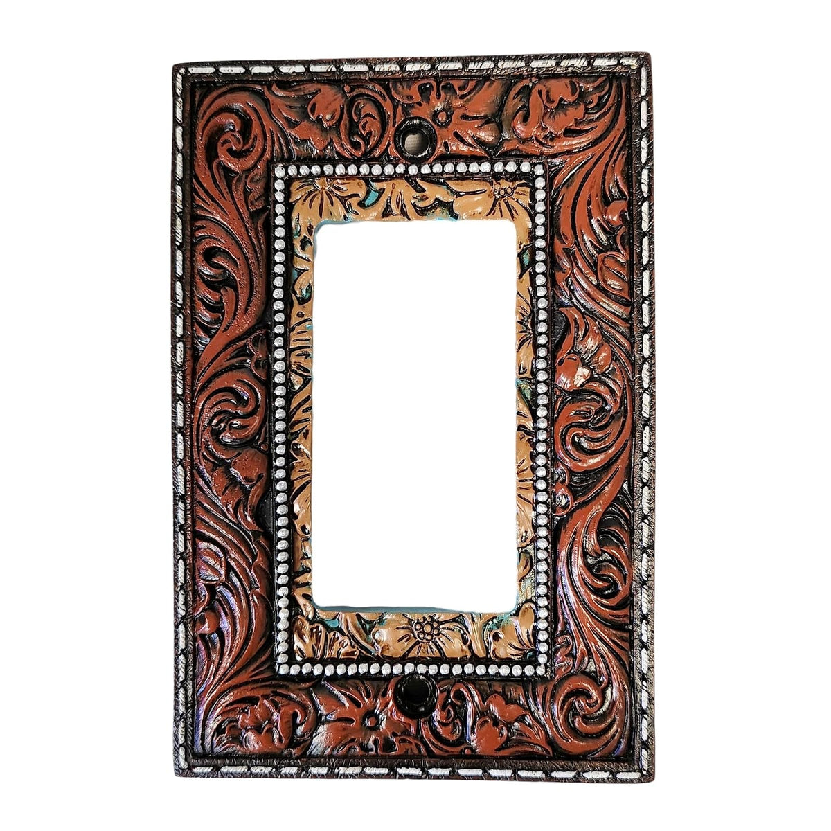 LL Home Wall Plate, Standard Size, Brown, Turquoise