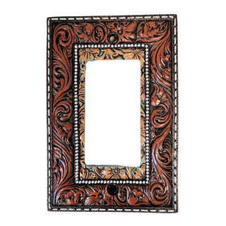 LL Home Wall Plate, Standard Size, Brown, Turquoise