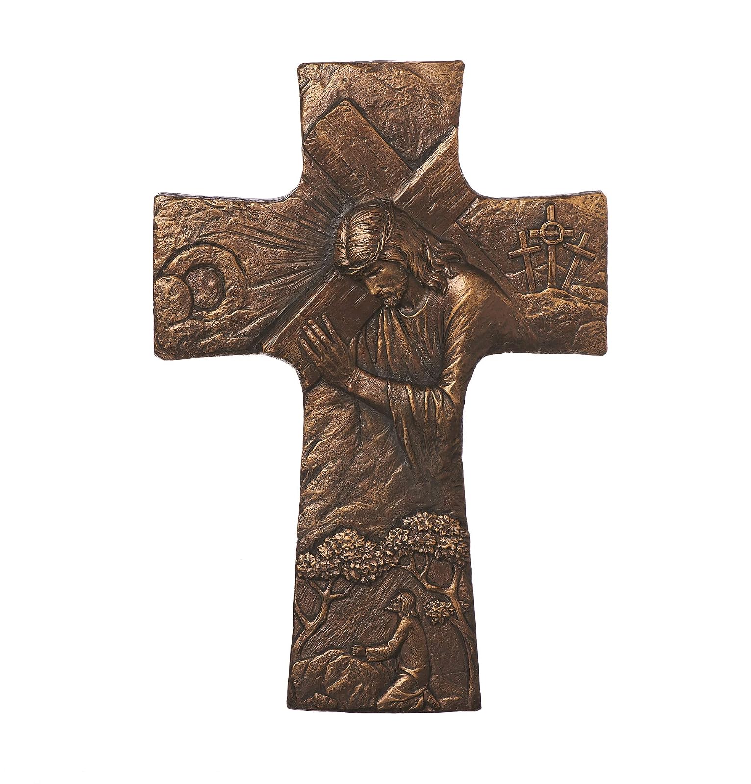 Roman - 17"H JESUS HOLDING CROSS