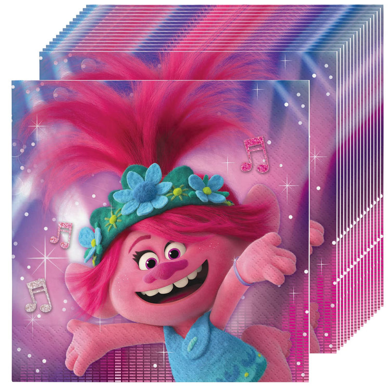 amscan Trolls Colorful Design Beverage Napkins-16pc, Multi