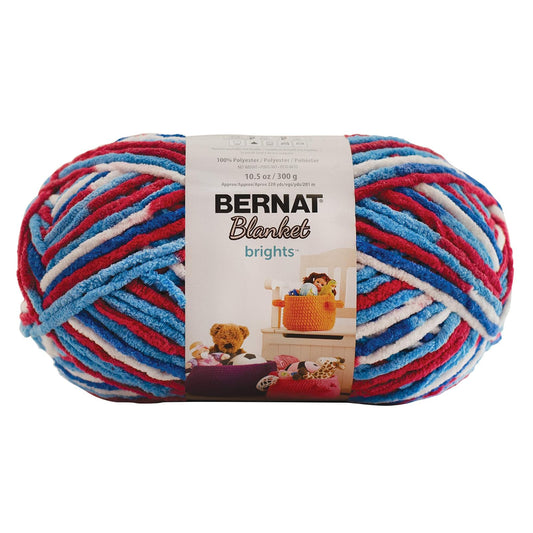 Spinrite Yarns (CA) Bernat Blanket Bright Yarn, Red, White & Boom