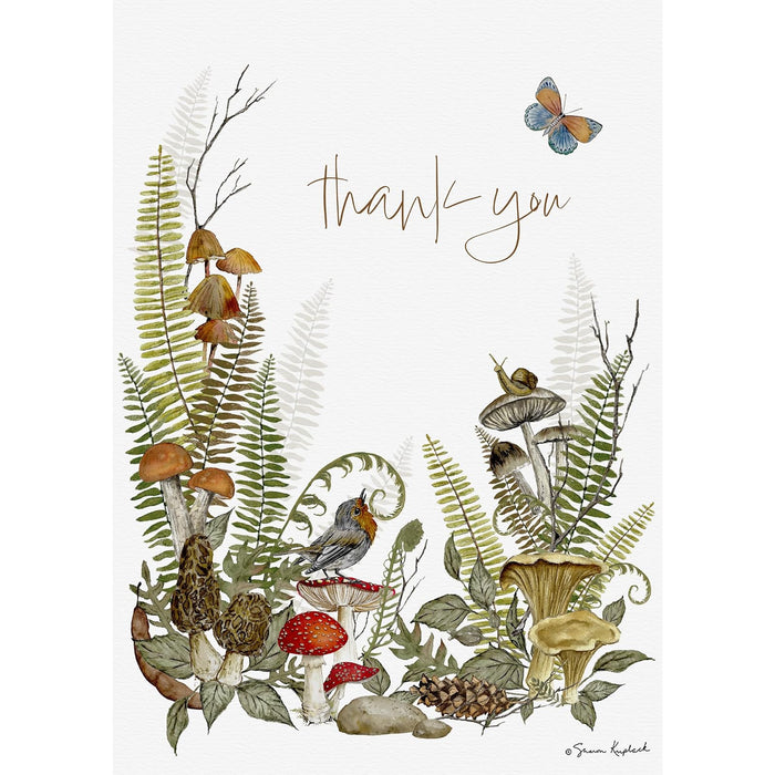 Lux Press Group Greeting Card, Medium, Mushroom Thank You