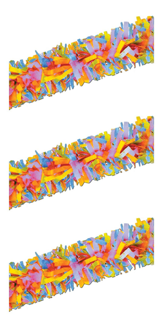 Beistle , 3 Piece Tissue Festooning, 25' (Multi-Color),Multicolored