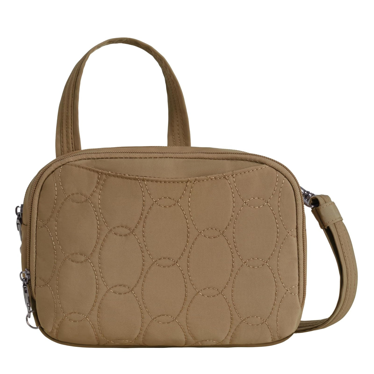 Travelon Handbag, 9”W X 6.25”H X 2.75”D, Latte